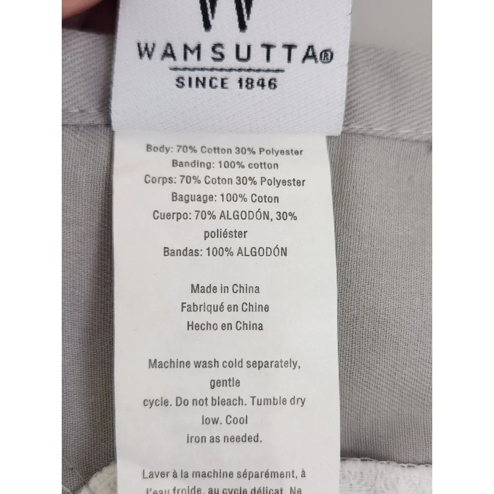 Wamsutta Shower Curtain 72x72 Grey White Hotel Stripe Waffle Weave Fabric Cotton